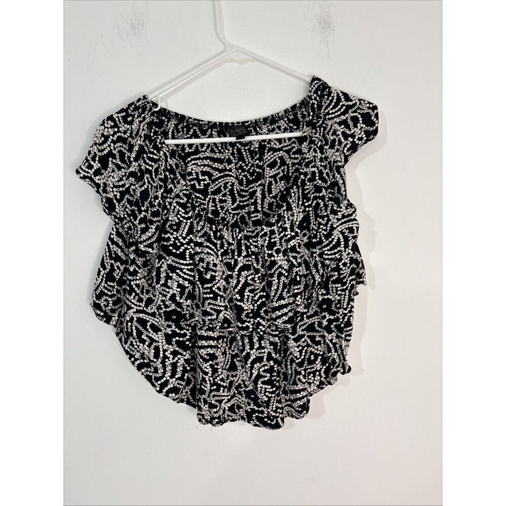 Ladies Sz 8 Top Shop Cropped Blouse 100% Viscose